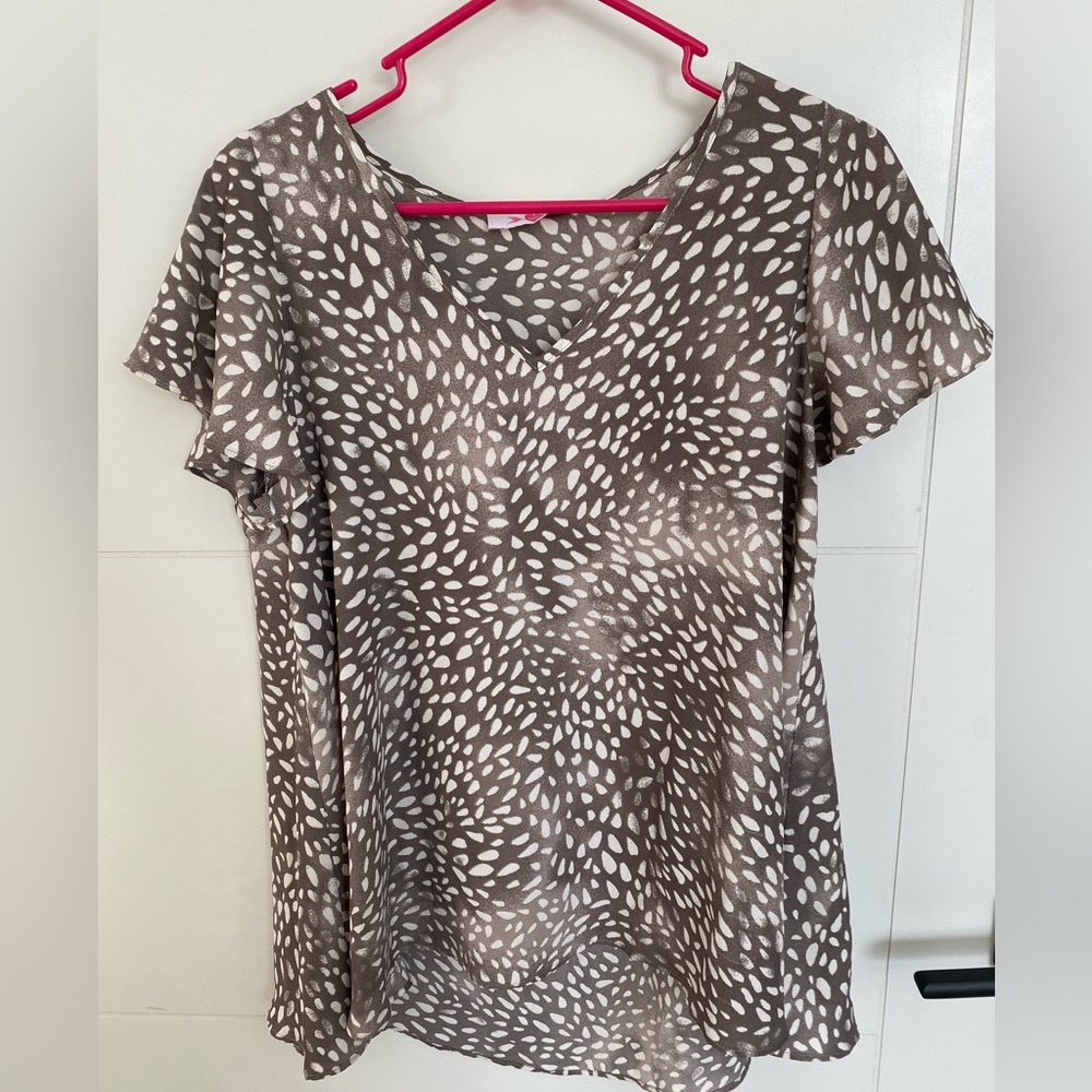 Buddylove - Avril Flutter Sleeve - Fawn Print - Small